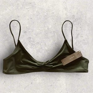 NWT J Crew Green Swimsuit Lined  Straps Bra Hooks For Closure Size Medium